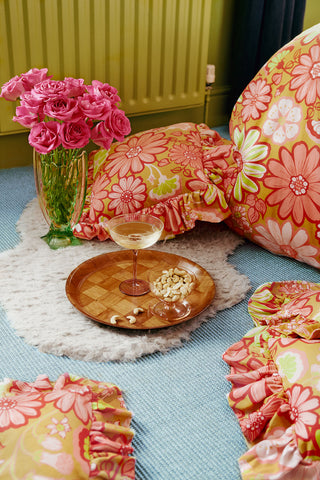 Kitsch 70s floral frill cushions